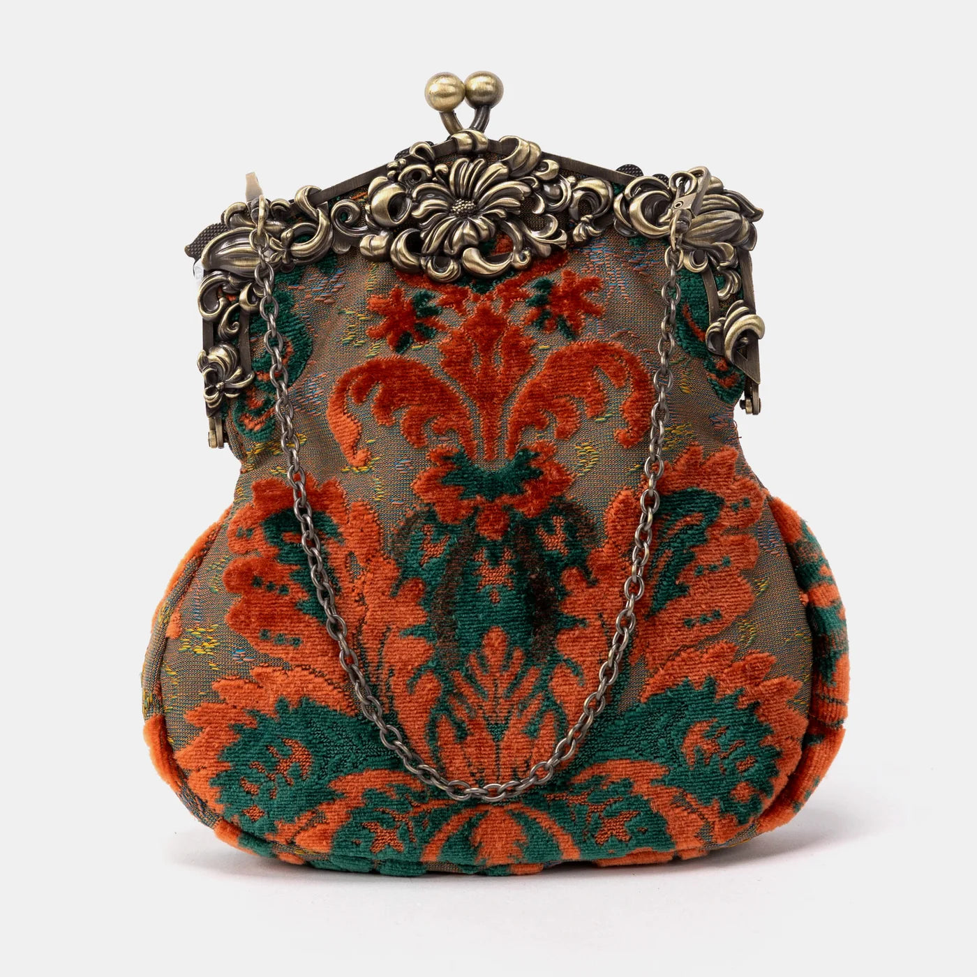 Burnout Velvet Revival Jade Chatelaine Purse Large