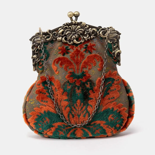 Burnout Velvet Revival Jade Chatelaine Purse Large