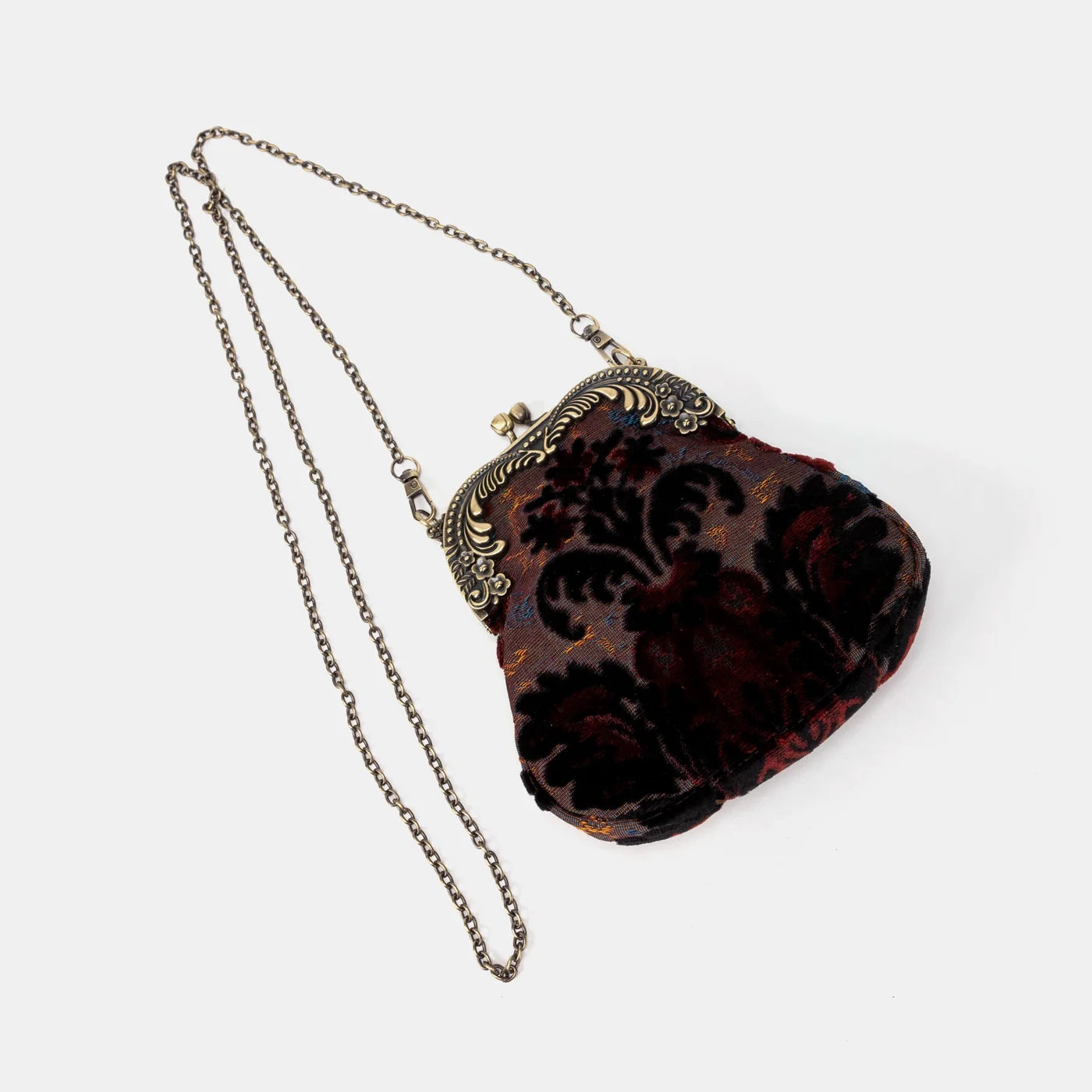 Burnout Velvet Revival Sephia Chatelaine Purse Medium