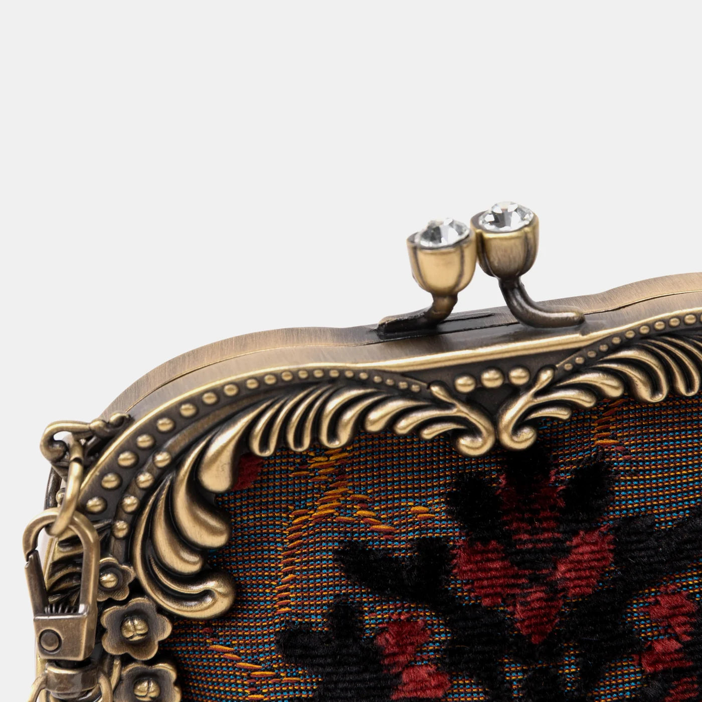 Burnout Velvet Revival Sephia Chatelaine Purse Medium