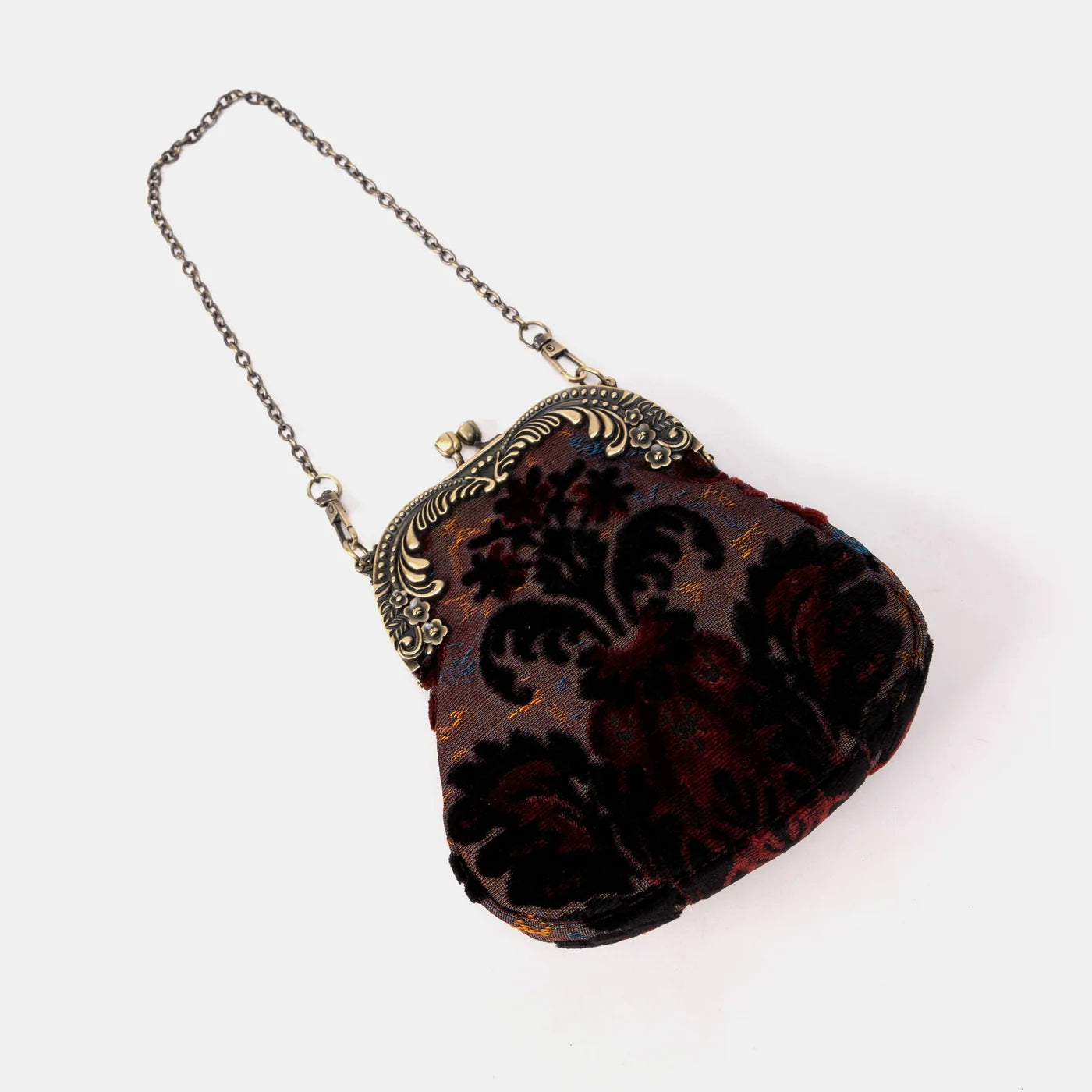 Burnout Velvet Revival Sephia Chatelaine Purse Medium