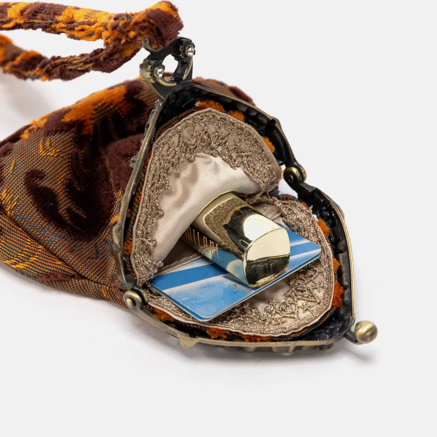 Burnout Velvet Revival Sienna Chatelaine Purse Wristlet Bag