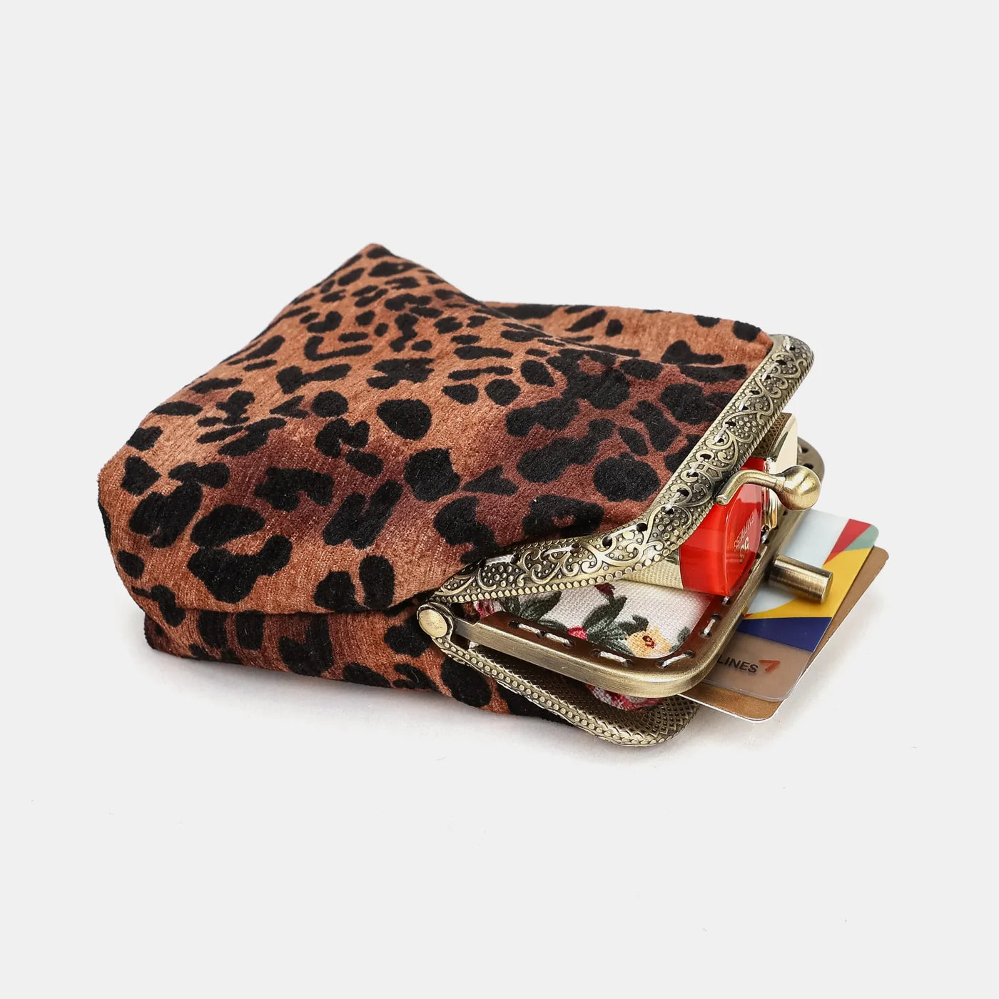 Leopard Classic Double Kiss Clasp Coin Purse