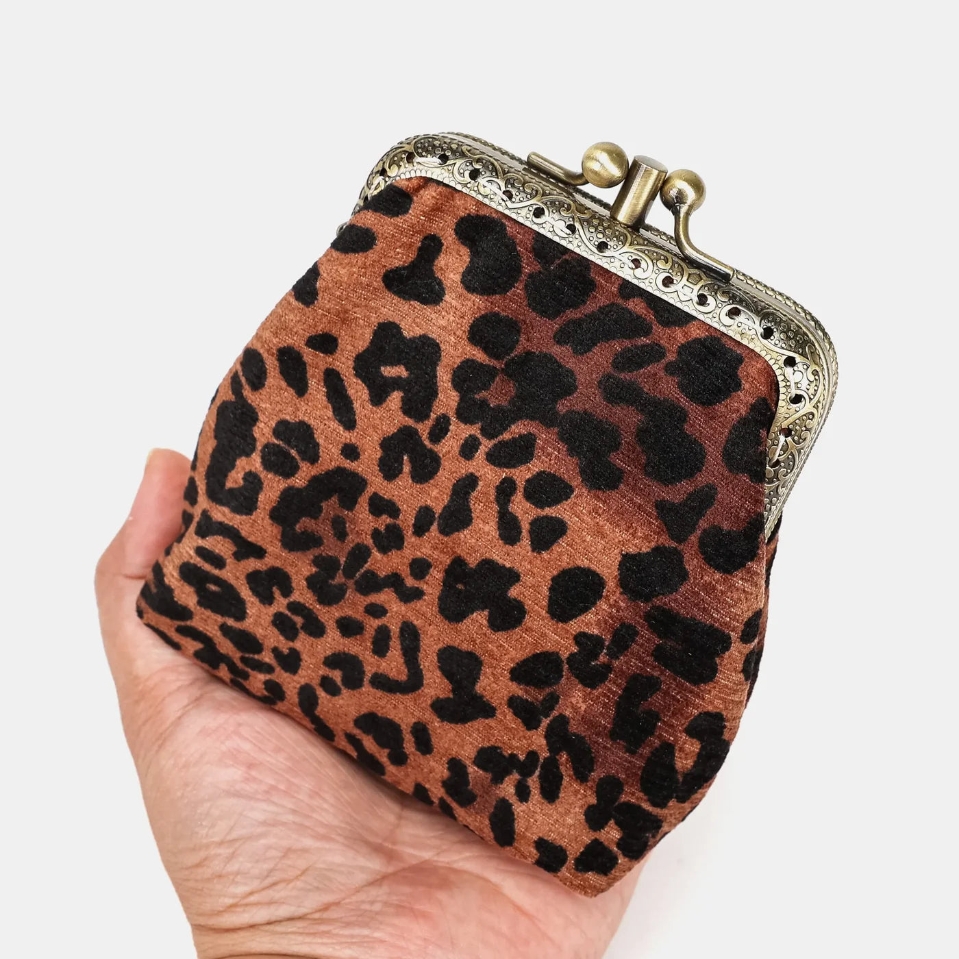 Leopard Classic Double Kiss Clasp Coin Purse