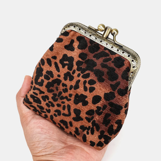 Leopard Classic Double Kiss Clasp Coin Purse