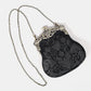 Victorian Blossom Black/Black Chatelaine Purse Large