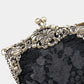 Victorian Blossom Black/Black Chatelaine Purse Large