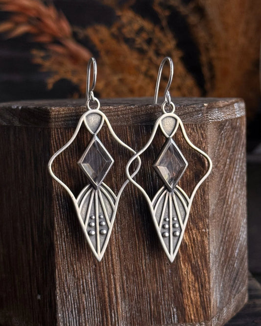 Mind's Eye Earrings Quartz Diamond Sterling Silver