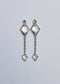 Dream Drop Earrings - Diamond Shaped Quartz in Sterling Silver by Acid Queen