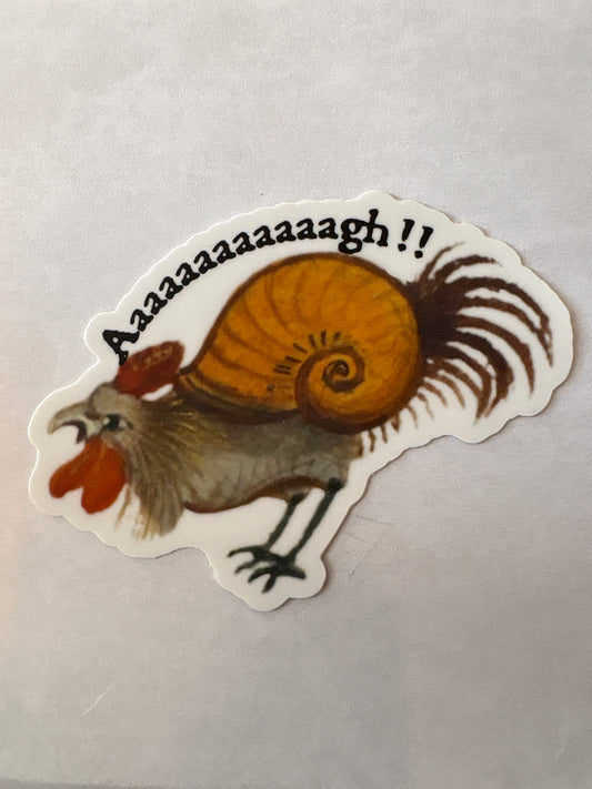 Medieval Marginalia Aaaaaaaaaaaaagh!! Vinyl Sticker