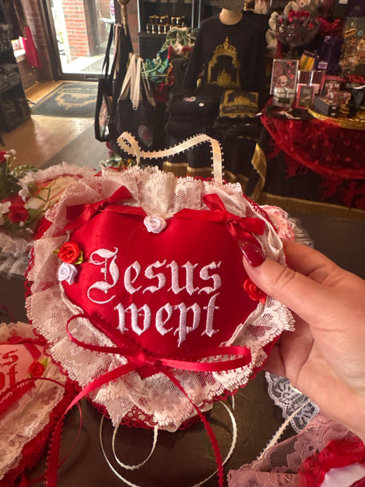Jesus Wept Wall Pillow by Dirty Pillows