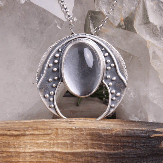 Moon Lover Necklace with Quartz by Acid Queen Jewelry