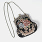 Floral Black Chatelaine Purse Large
