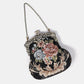 Floral Black Chatelaine Purse Large