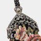 Floral Black Chatelaine Purse Wristlet Bag