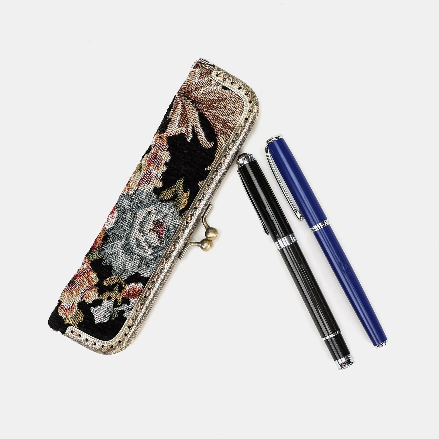 Floral Black Duo Pen Case