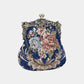 Floral Blue Chatelaine Purse Large