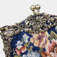 Floral Blue Chatelaine Purse Large