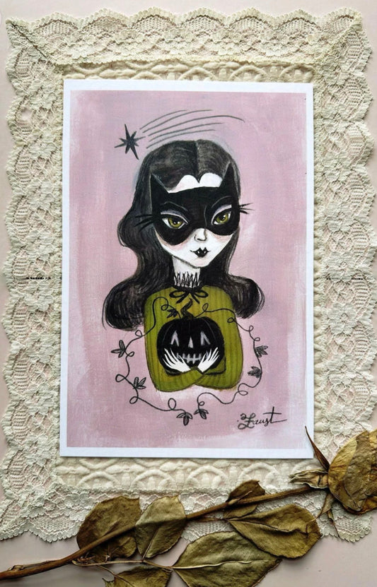 Halloween Forever 9x6 Art Print by Olivia Faust