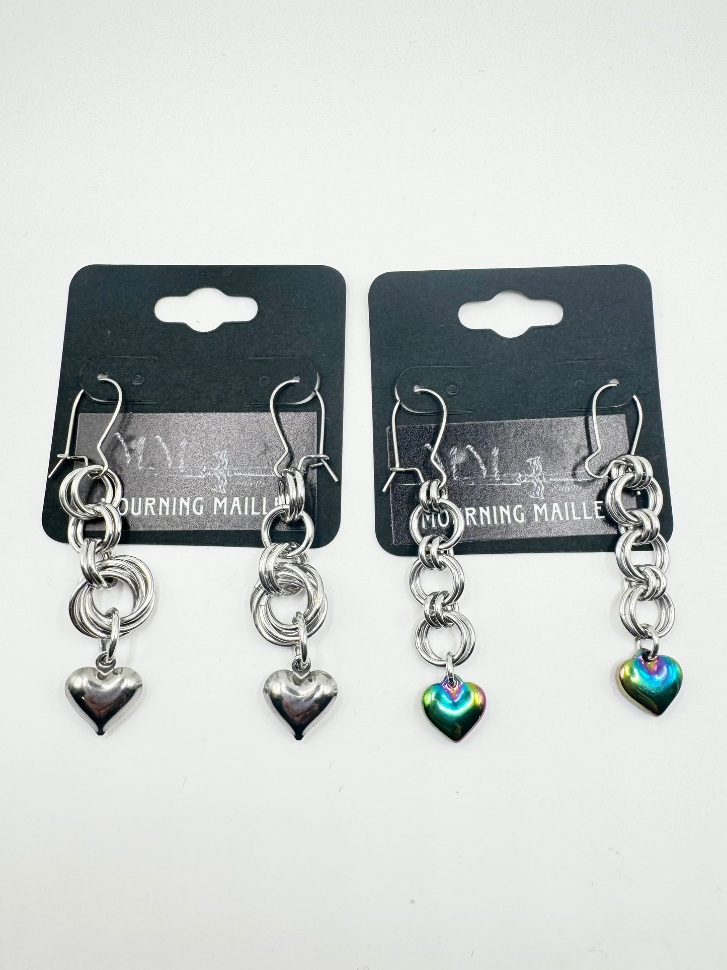 Mourning Maille Chain Earrings