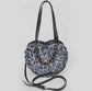 Leopard Faux Fur Heart Shape Purse With Adjustable Shoulder Bag