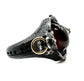 Garnet Sanctum Gargoyle Sterling Silver Ring by Julian the 2nd