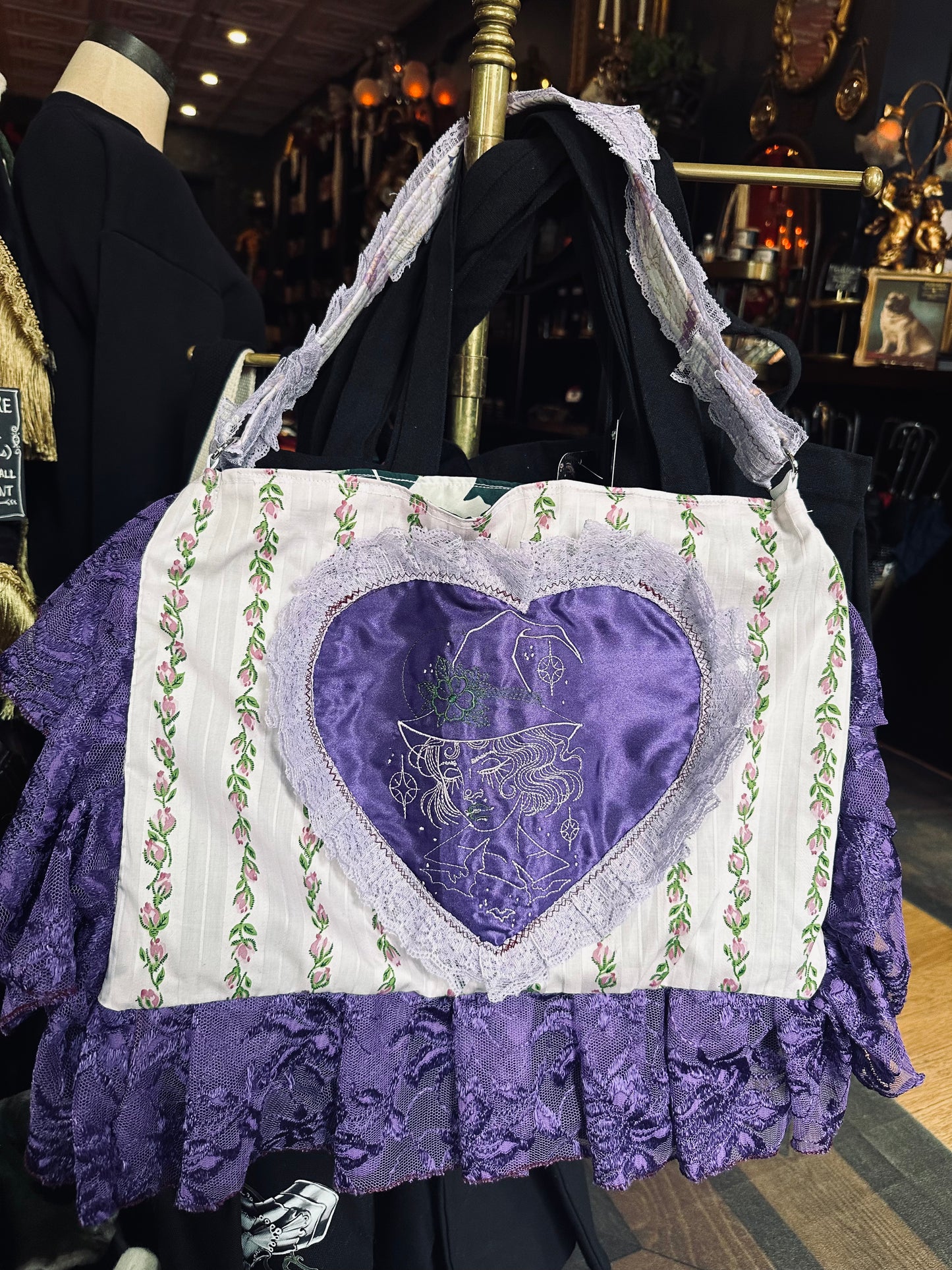 Lavender Fields Witch Tote by Dirty Pillows