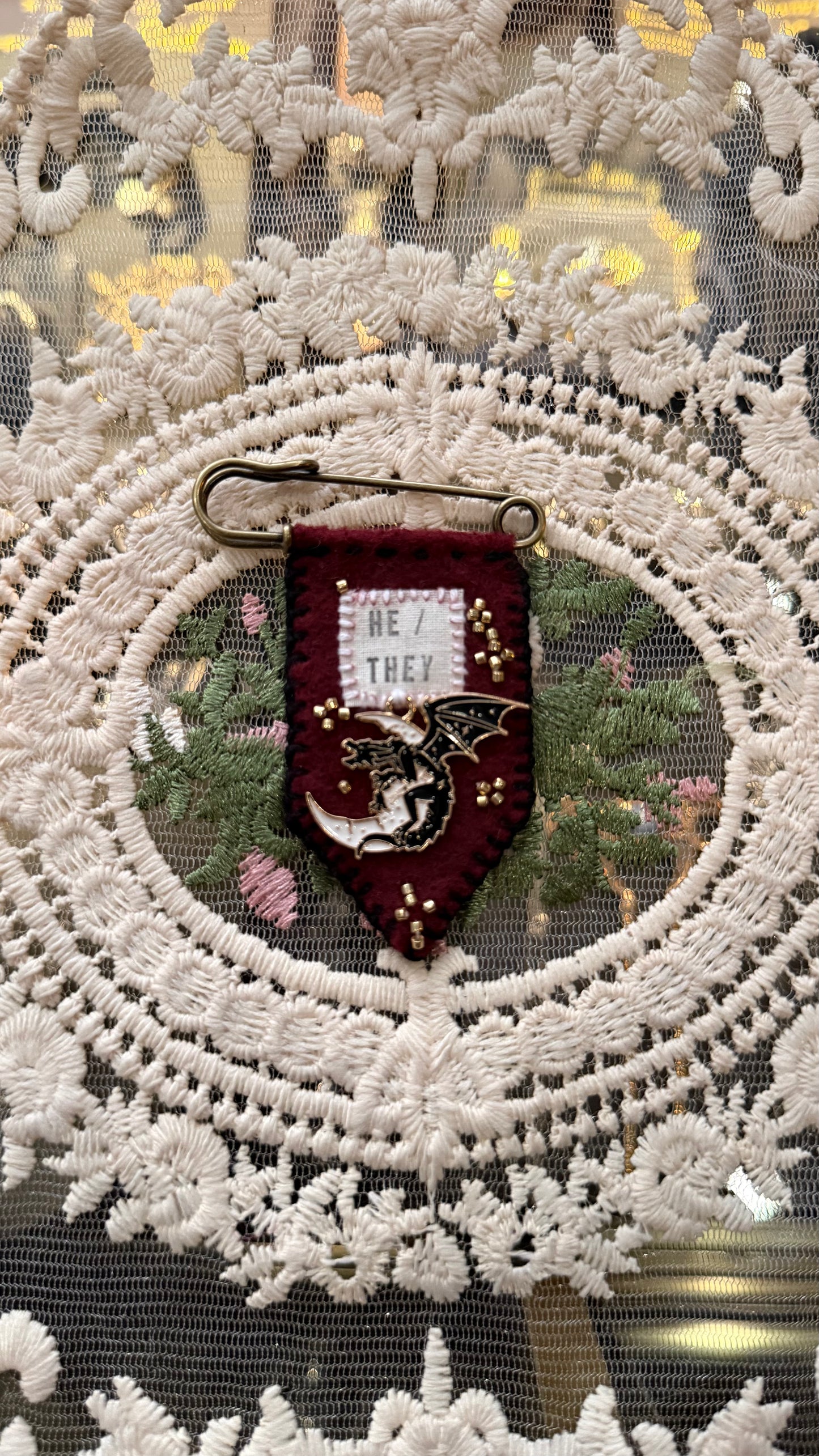 Handmade Pronoun Pins by Gentle Repose