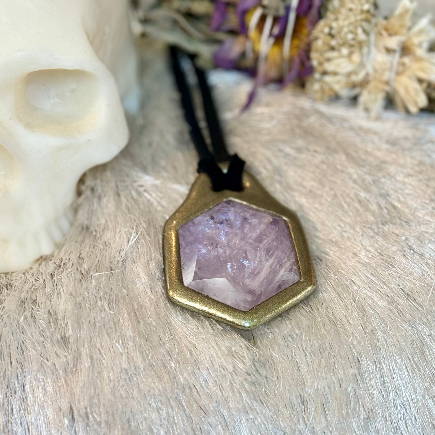 Amethyst Hexagon Star ⭐️ Necklace in Gold