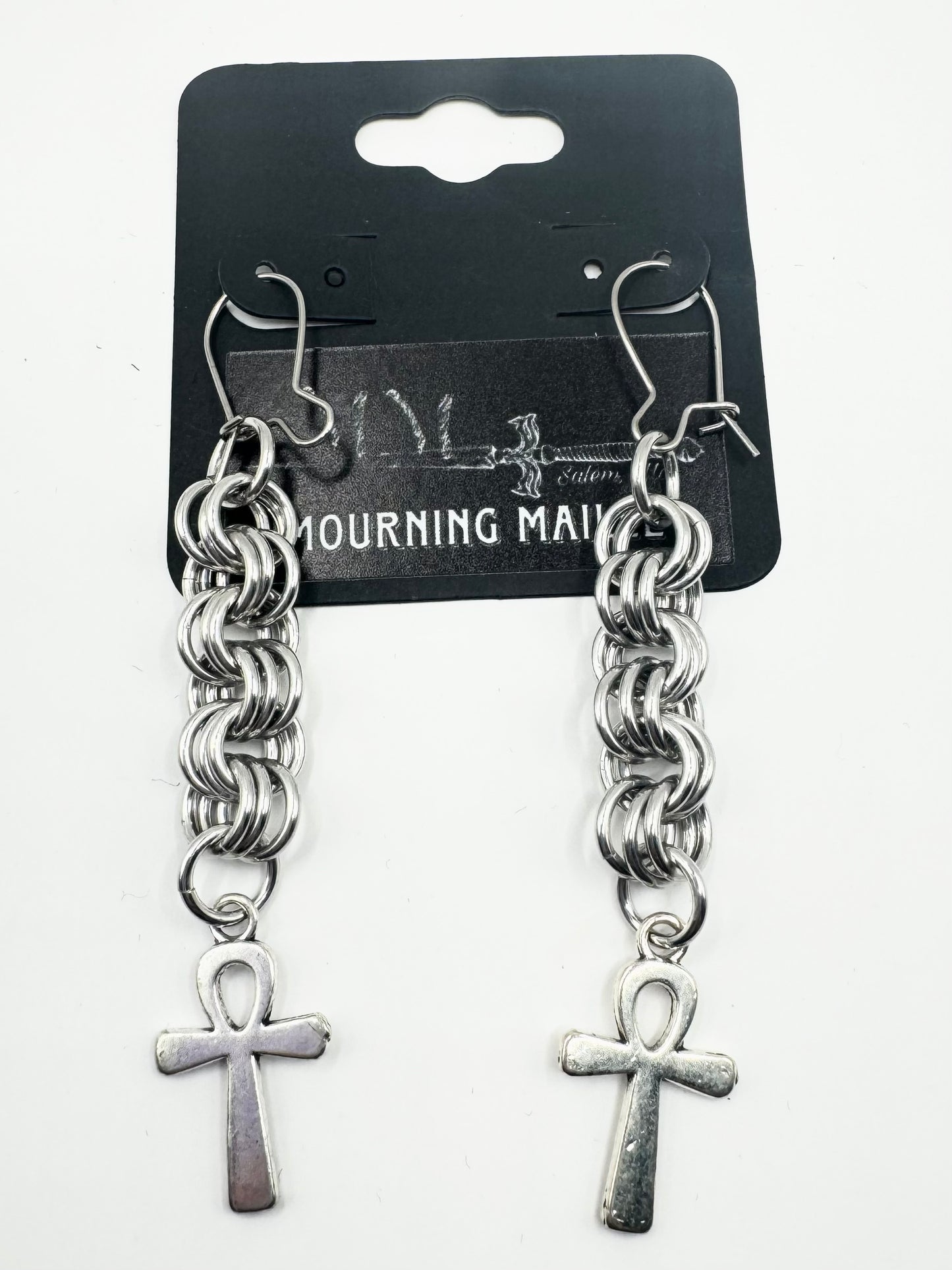 Mourning Maille Chain Earrings