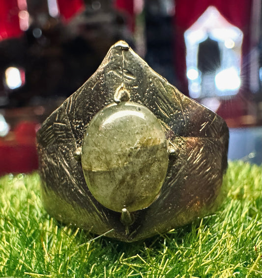 Witch’s Ring Labradorite Ring In White Bronze by Julian the 2nd