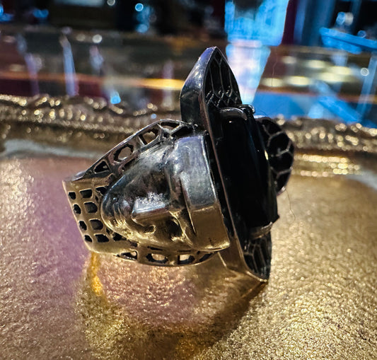 Black Onyx Inquisitor Ring in Sterling Silver by Julian the 2nd