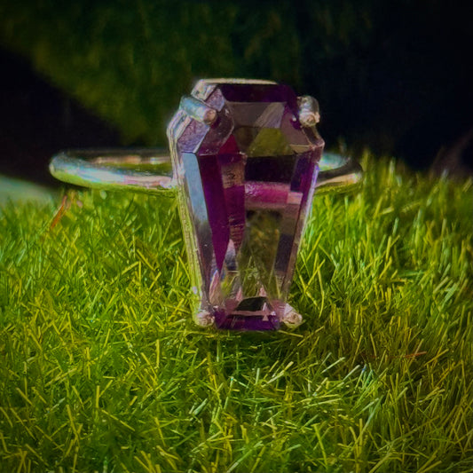 Amethyst Coffin Ring