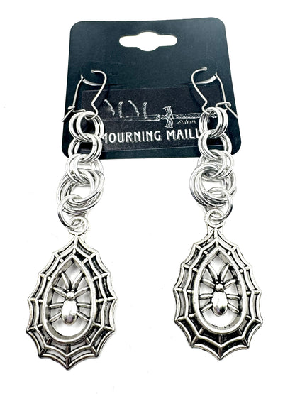 Mourning Maille Chain Earrings