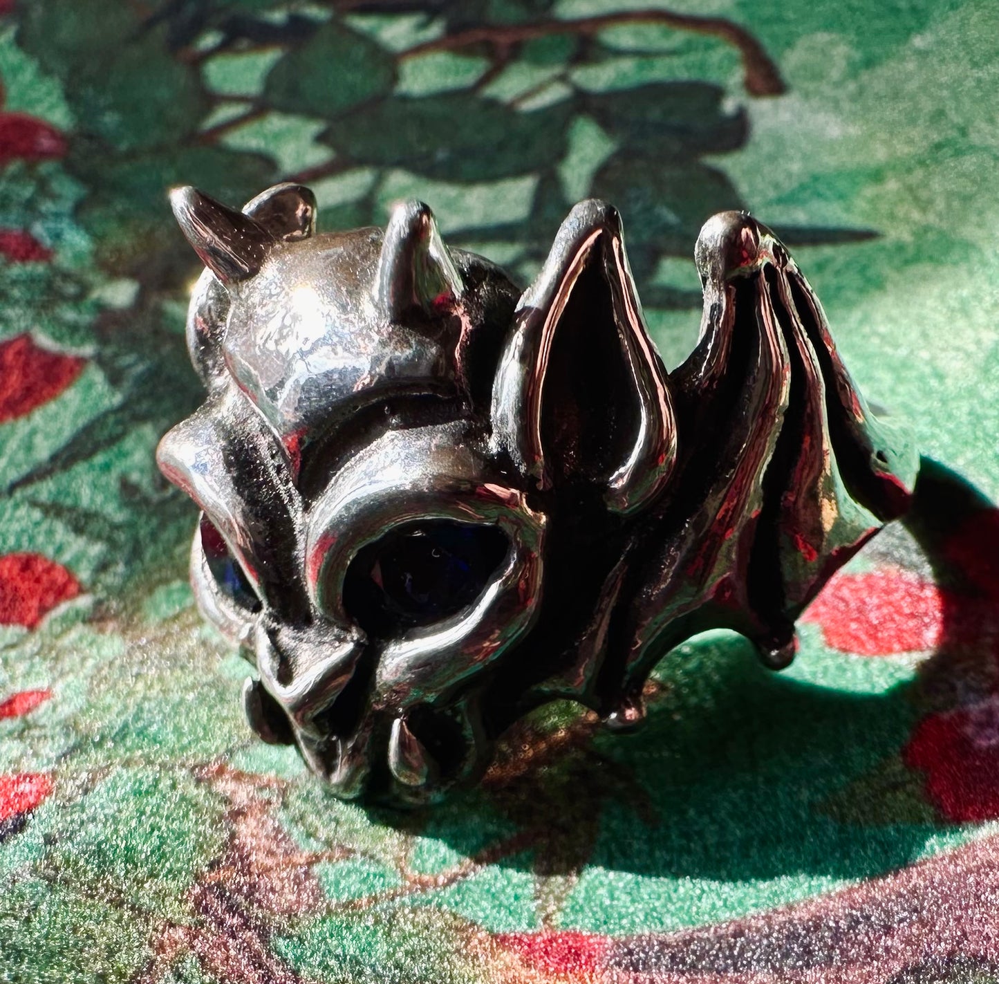 Sapphire Eyes Large Gargoyle Ring