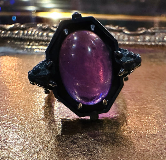Amethyst Gargoyle Ring in Sterling Silver by Julian the 2nd