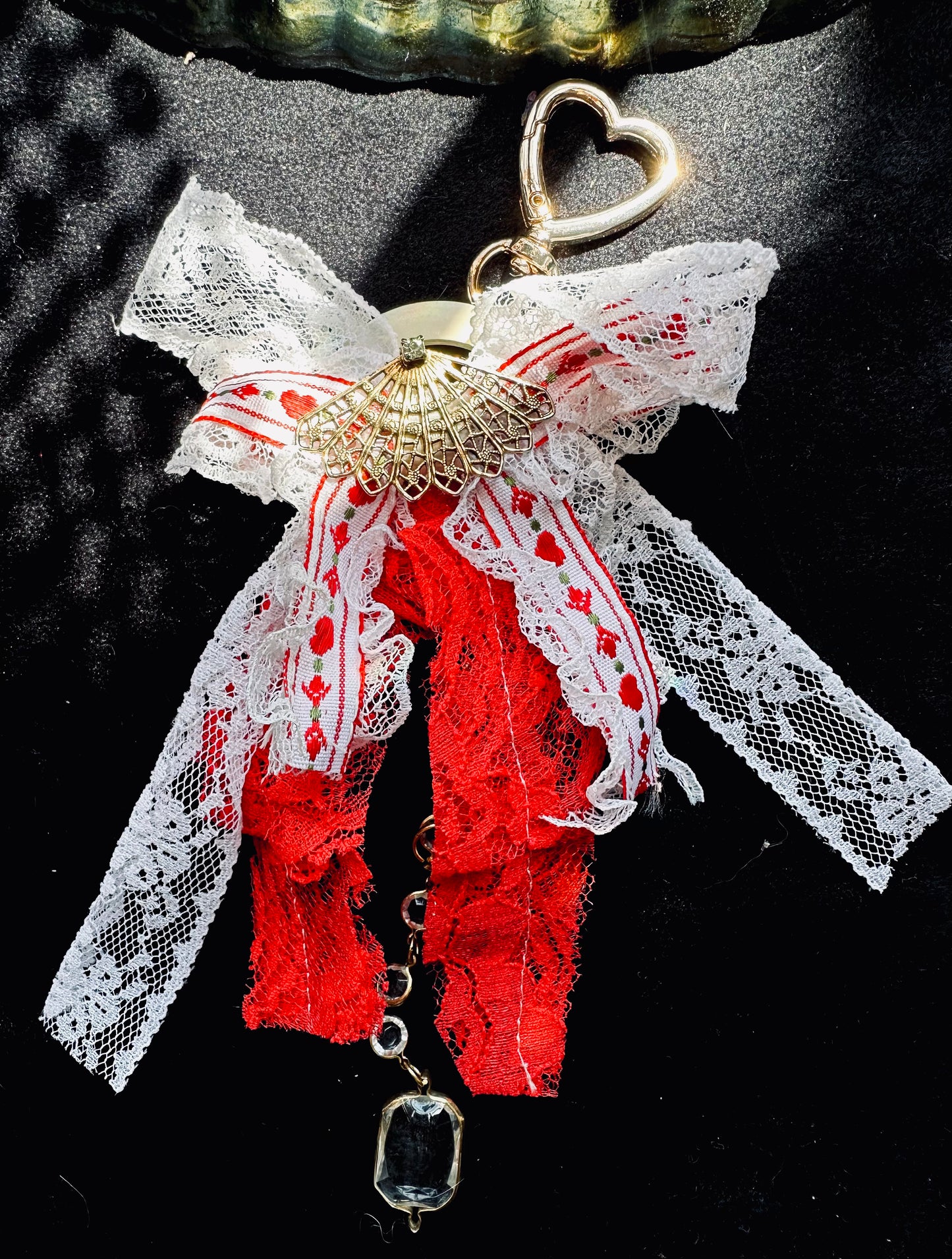 Handmade Gothic Heart Bag Charms by Dirty Pillows