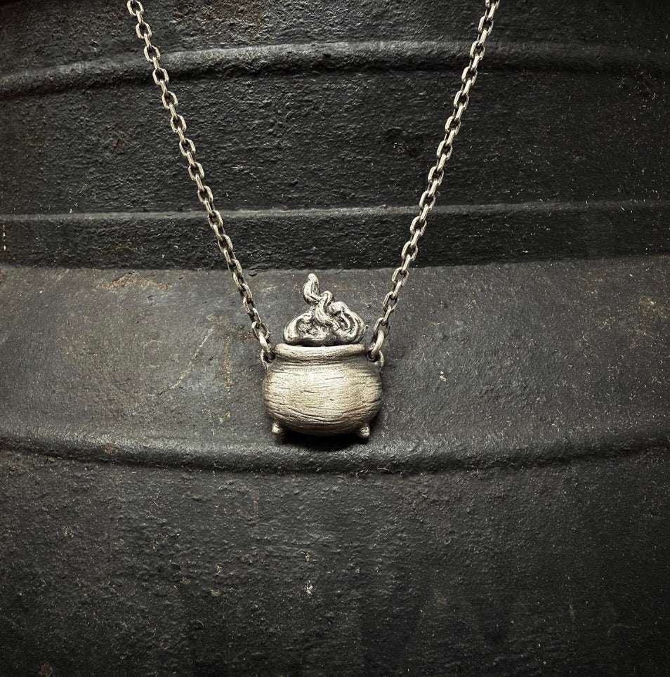 Cauldron & Smoke Witchy Pendant by Uneven Creations