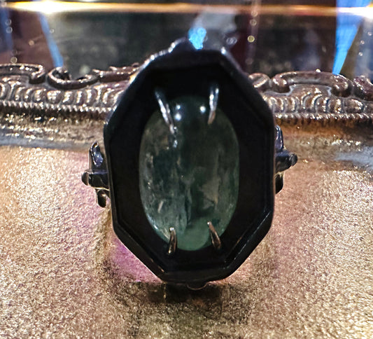 Moss Kyanite Citadel Ring in Sterling Silver by Julian the 2nd