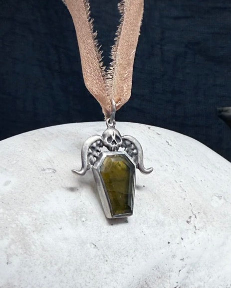 Eternal Mourning Vesuvianite Pendant by Uneven x Olivia Faust