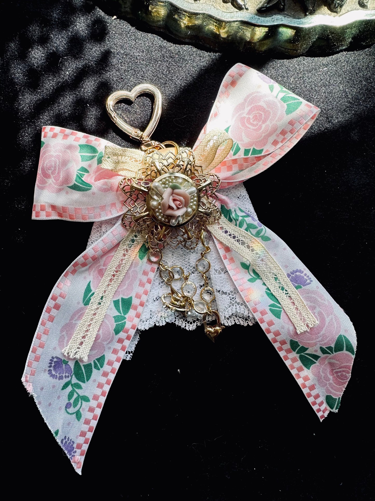Handmade Gothic Heart Bag Charms by Dirty Pillows