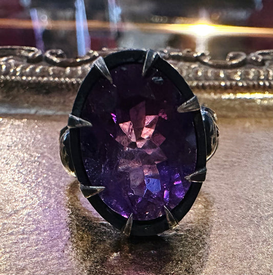 Amethyst Hourglass Ring in Sterling Silver by Julian the 2nd