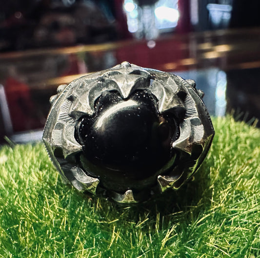Wraith Block Onyx Ring In Sterling Silver by Julian the 2nd