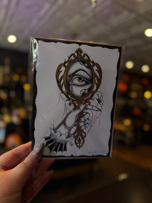 Look into the gold mirror by Salem Artist Dana Glover