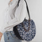 Faux Fur Heart Shape Purse With Adjustable Shoulder Bag