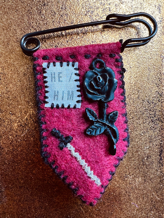 Handmade Pronoun Pins by Gentle Repose
