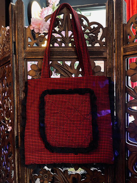 Dainty Buffalo Plaid Tote by Barely Tolerable