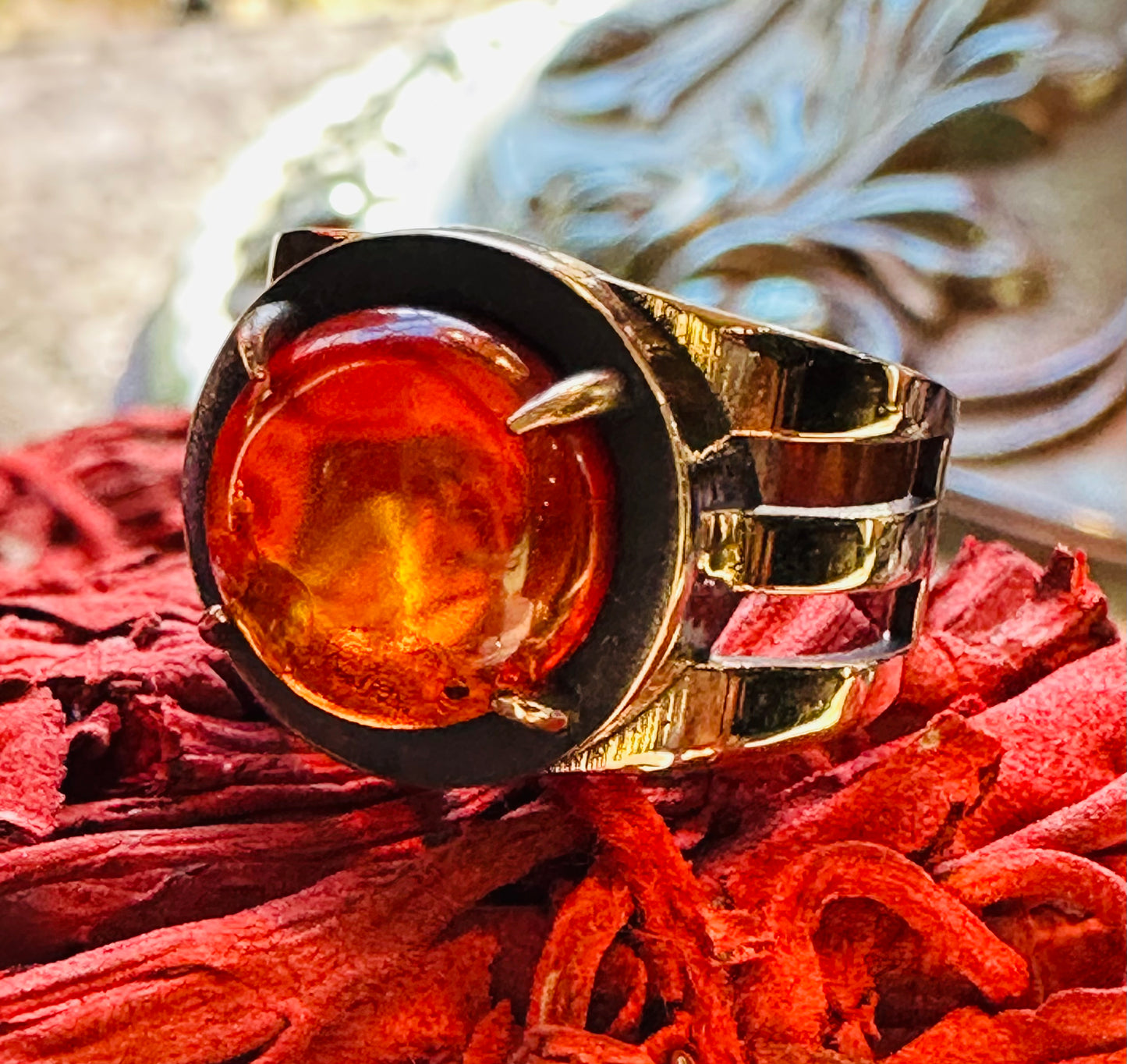 Amber Bronze Ring by Julian the 2nd