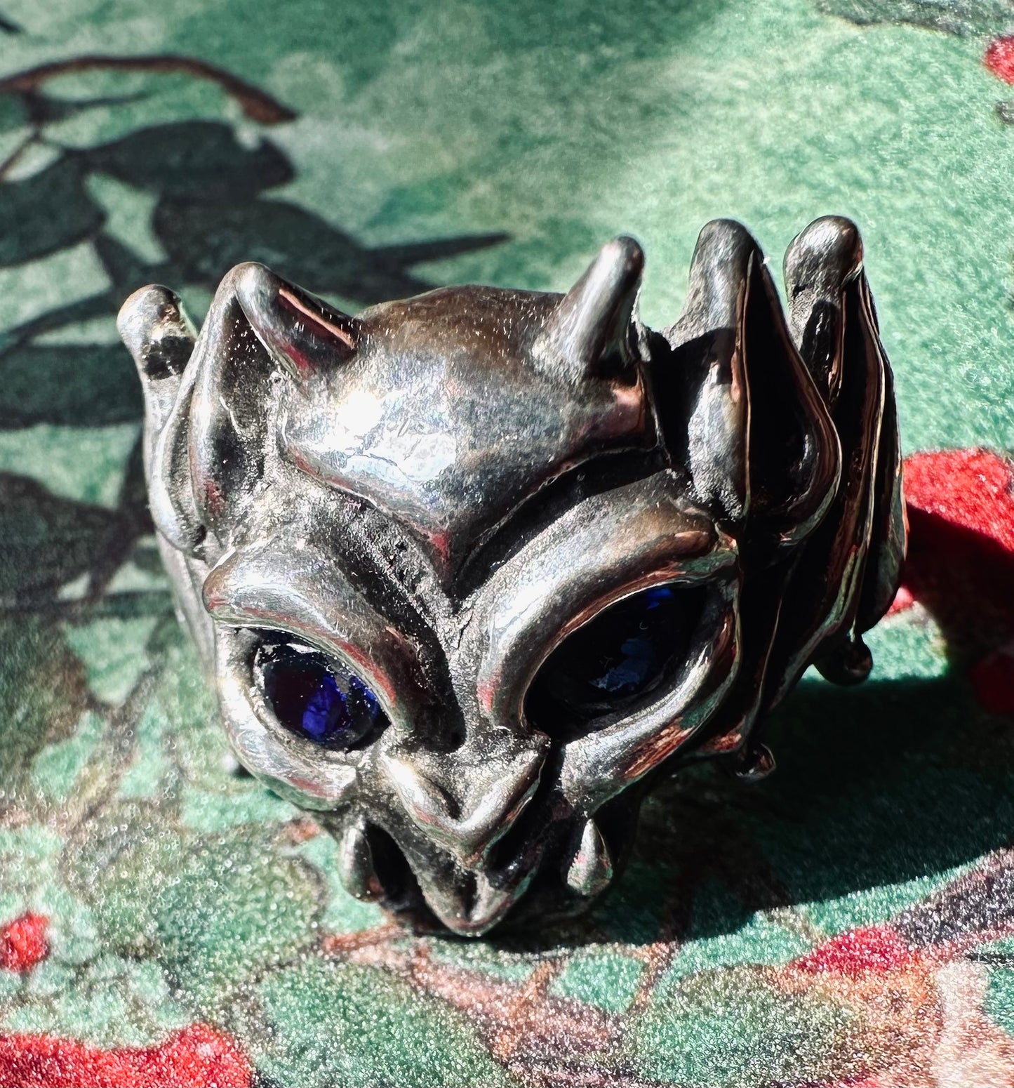 Sapphire Eyes Large Gargoyle Ring