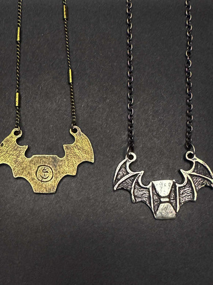 Memento Mori Bat Hourglass Necklace by Miyu Decay